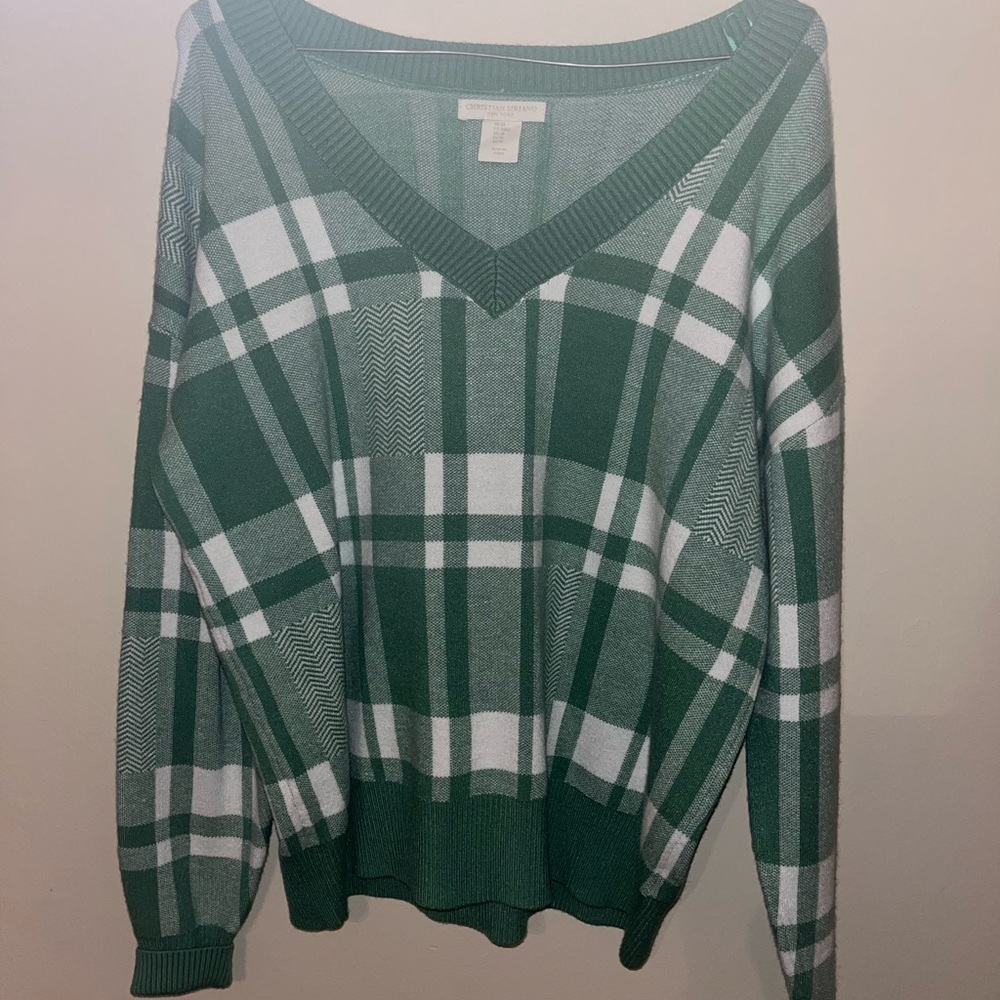 Christian Siriano Plaid Sweater